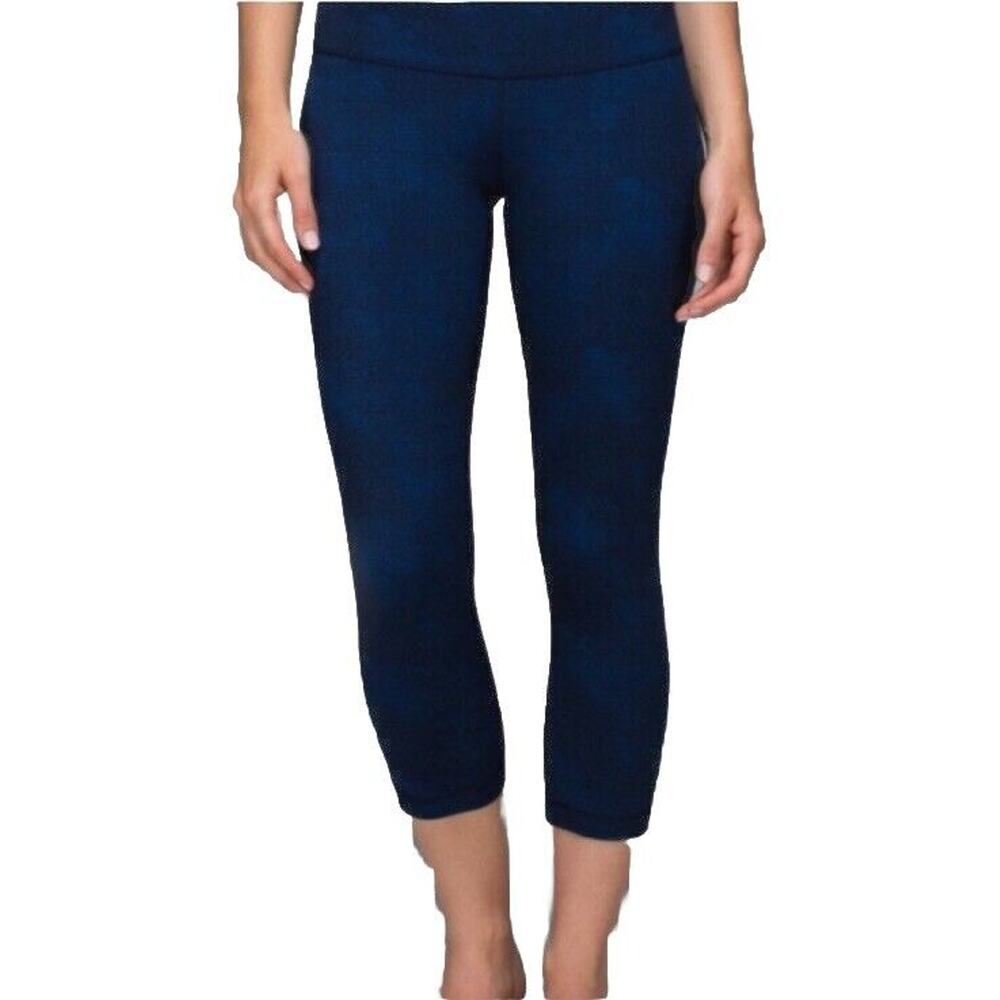 Lululemon Athletica‎ Wonder Under Cropped Mineral Deposit Blue HR Leggings Sz 8